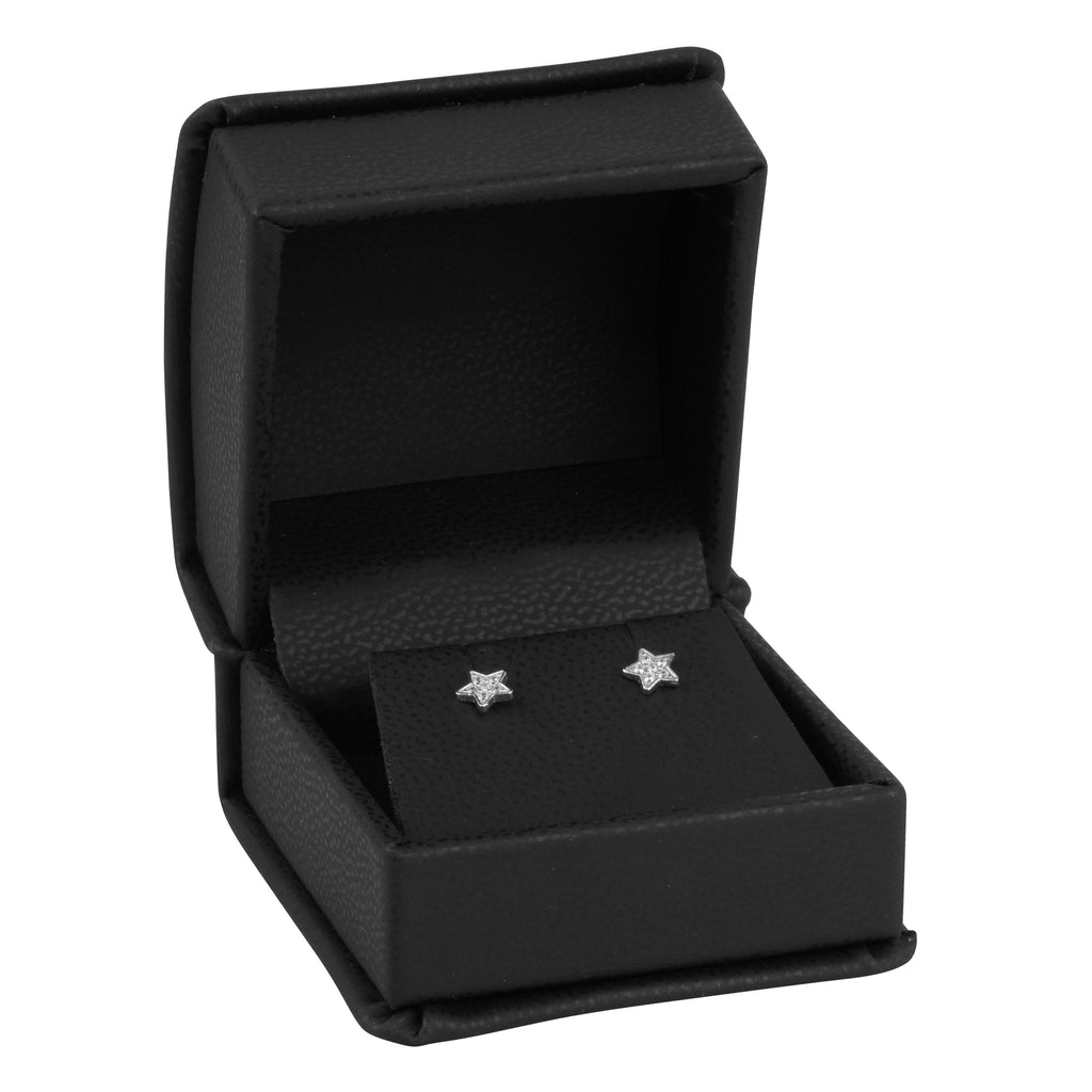 Leatherette Single Earring Box Leatherette Interior with Ribboned Packer