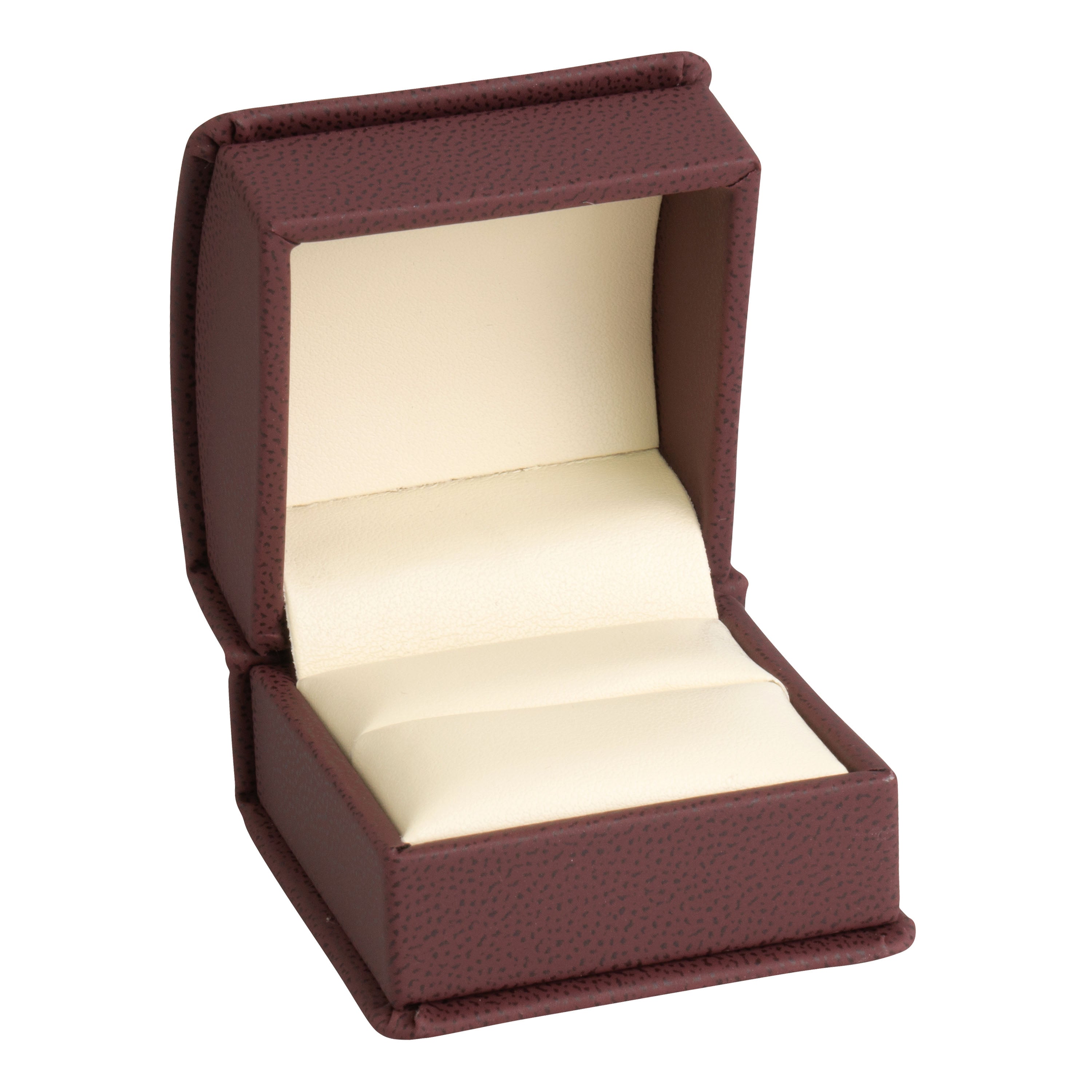 Leatherette Single Ring Box Leatherette Interior with Ribboned Packer