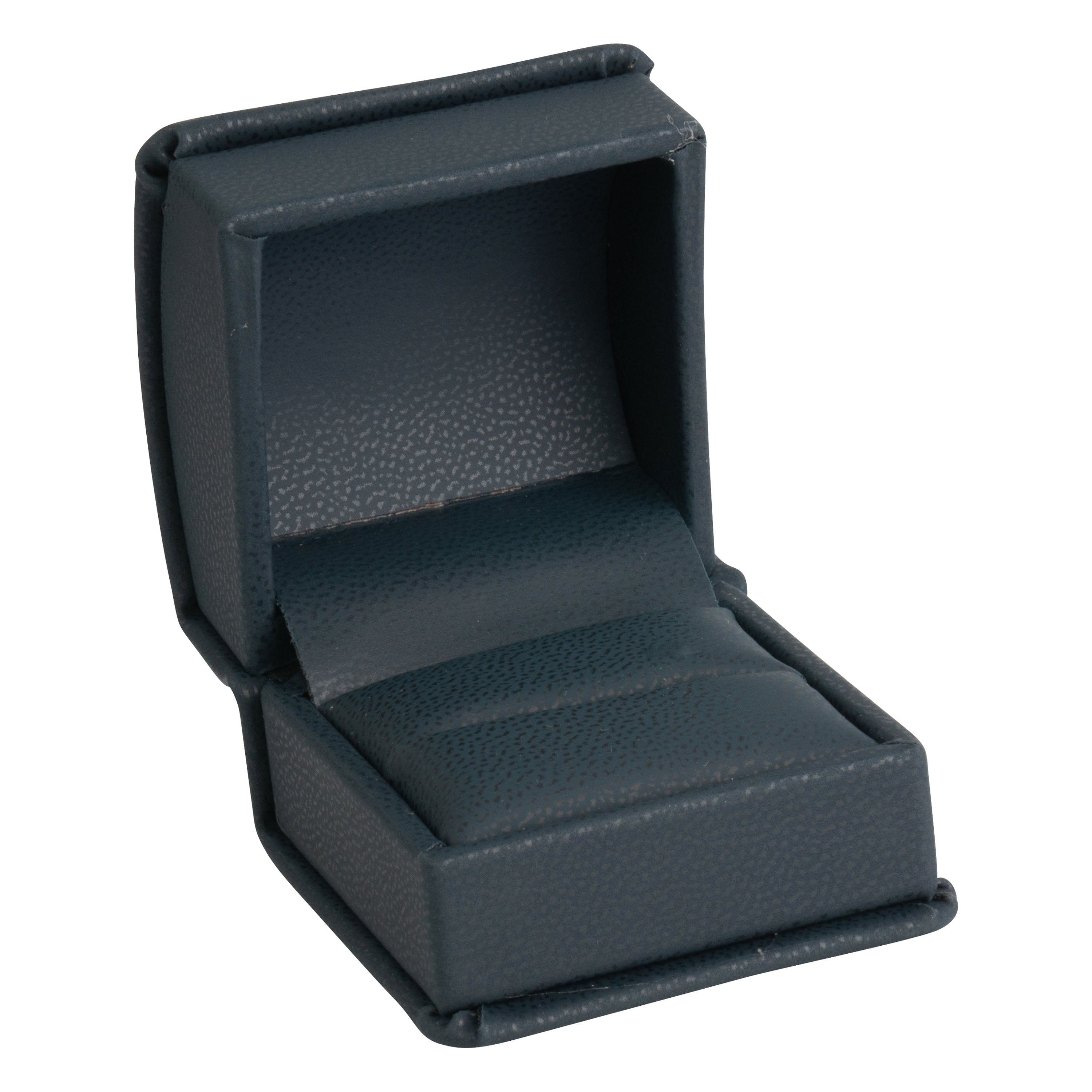Leatherette Single Ring Box Leatherette Interior with Ribboned Packer
