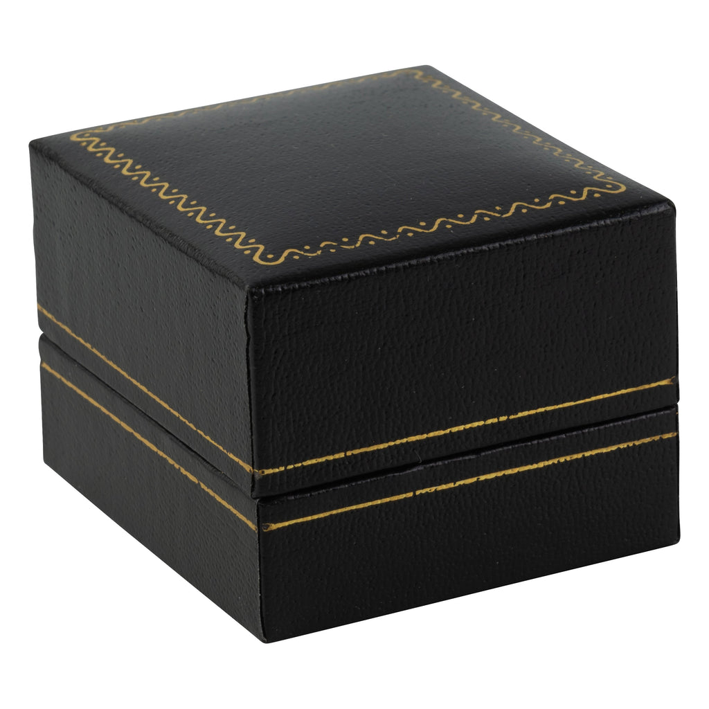 Paper Covered Clip Ring Box with Gold Accent