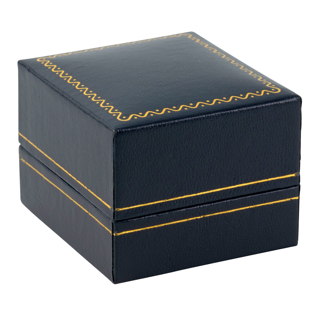 Paper Covered Clip Ring Box with Gold Accent
