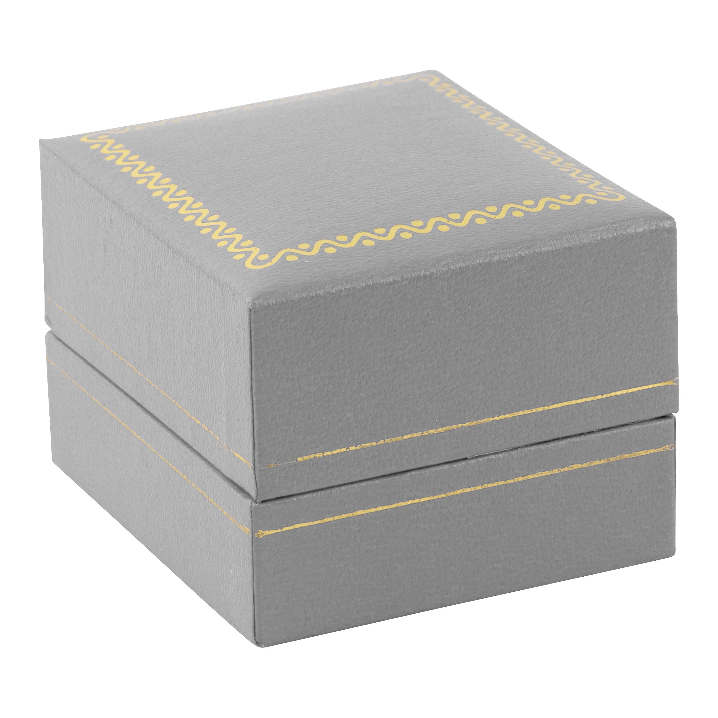 Paper Covered Clip Ring Box with Gold Accent