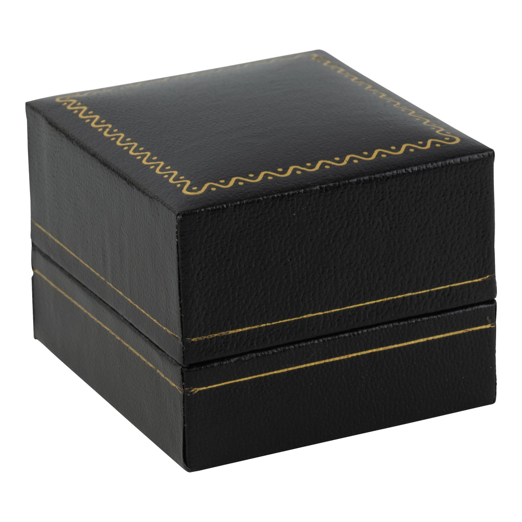 Paper Covered Single Earring Box with Gold Accent