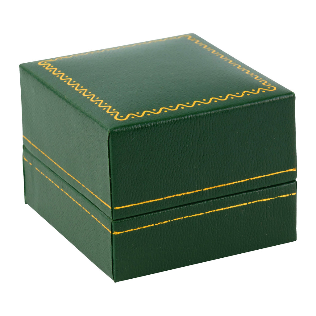 Paper Covered Single Earring Box with Gold Accent