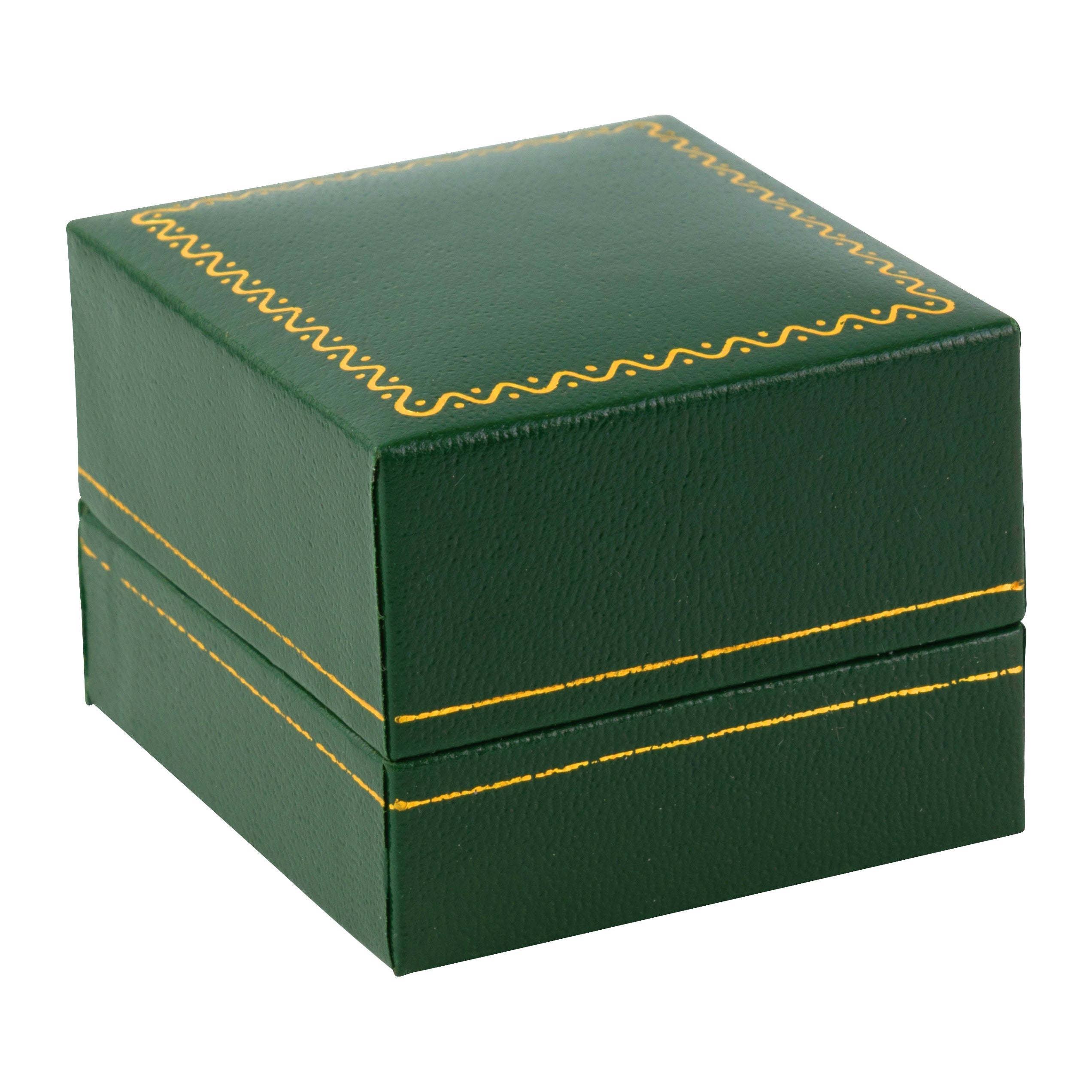 Paper Covered Single Earring Box with Gold Accent