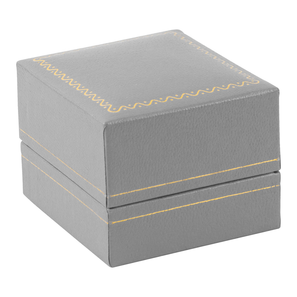 Paper Covered Single Earring Box with Gold Accent