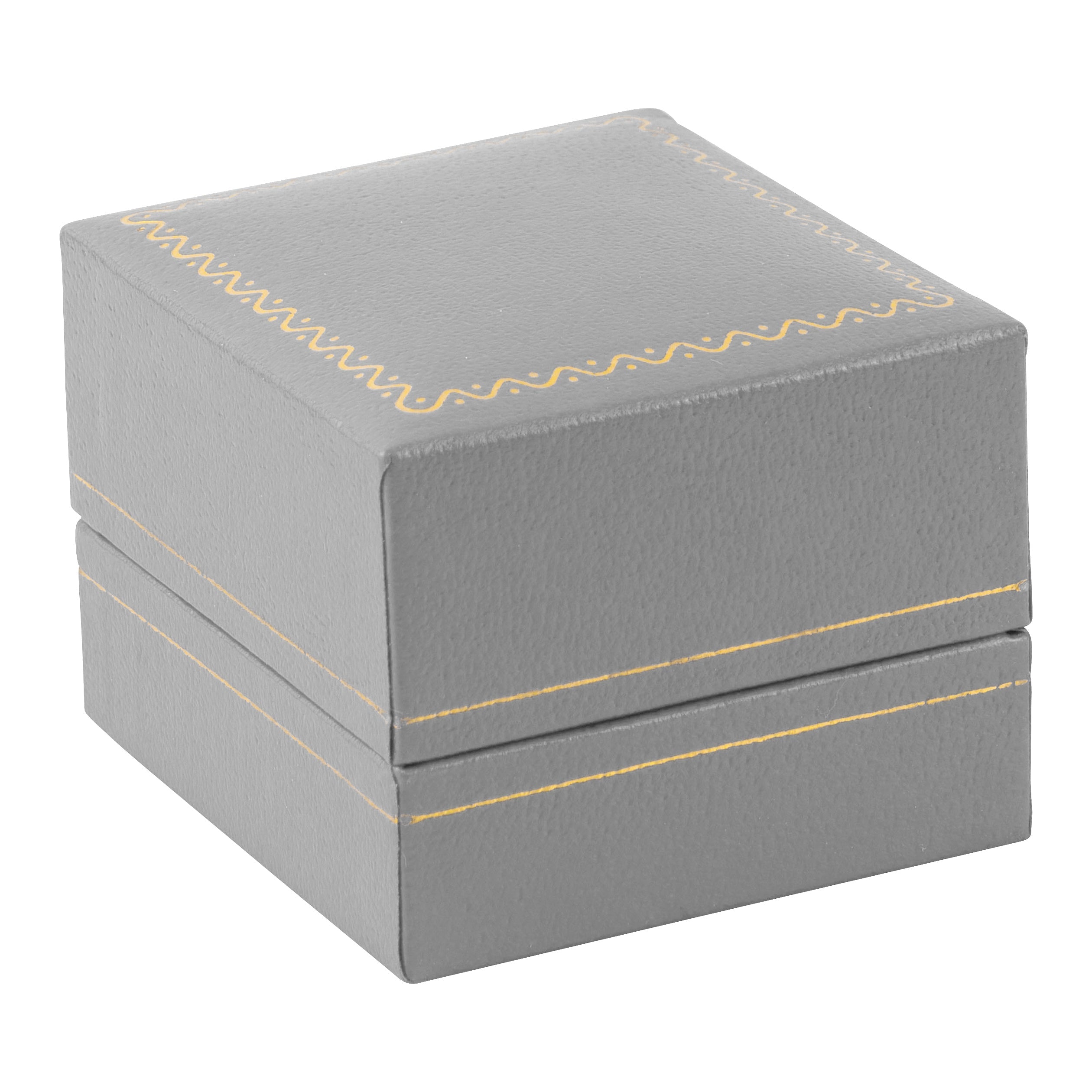 Paper Covered Single Earring Box with Gold Accent