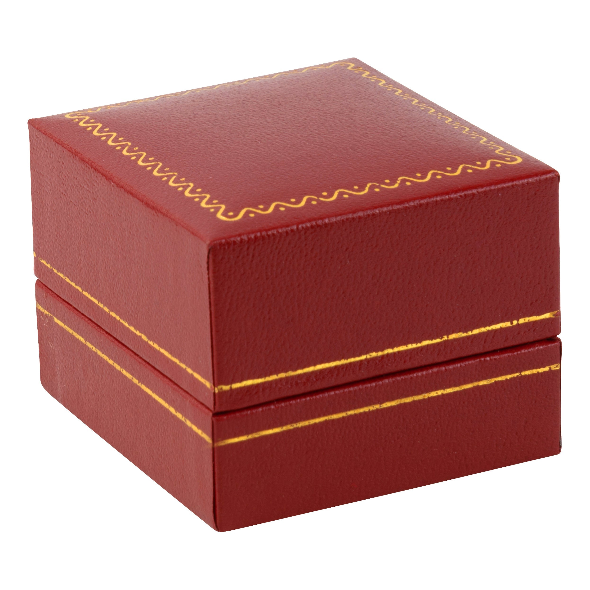 Paper Covered Single Ring Box with Gold Accent