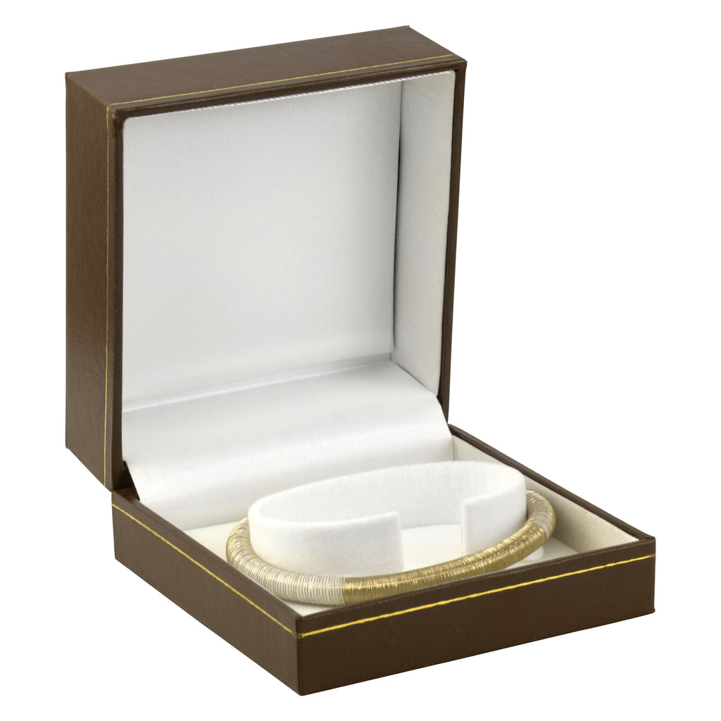 Paper Covered Bangle Box with Gold Accent