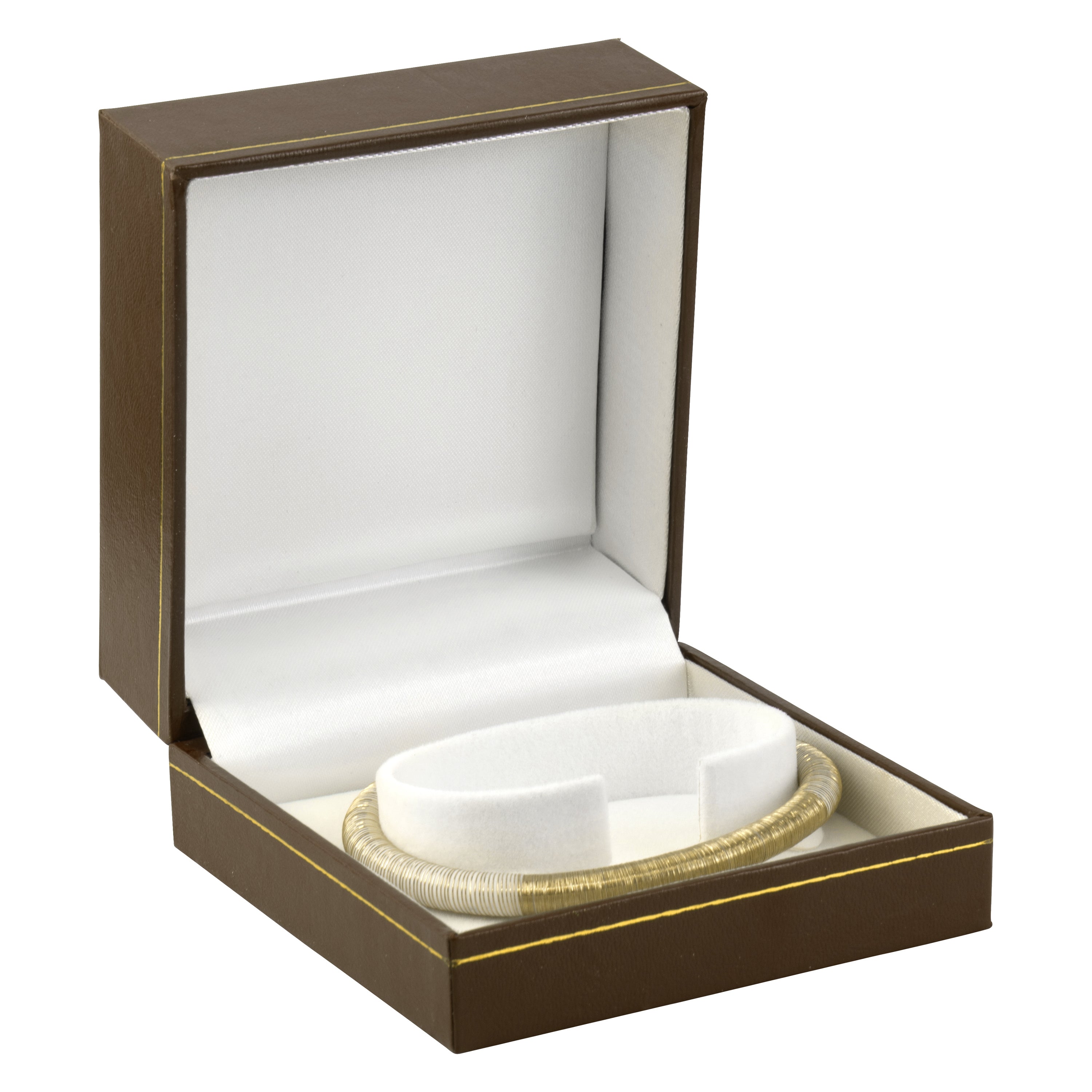 Paper Covered Bangle Box with Gold Accent