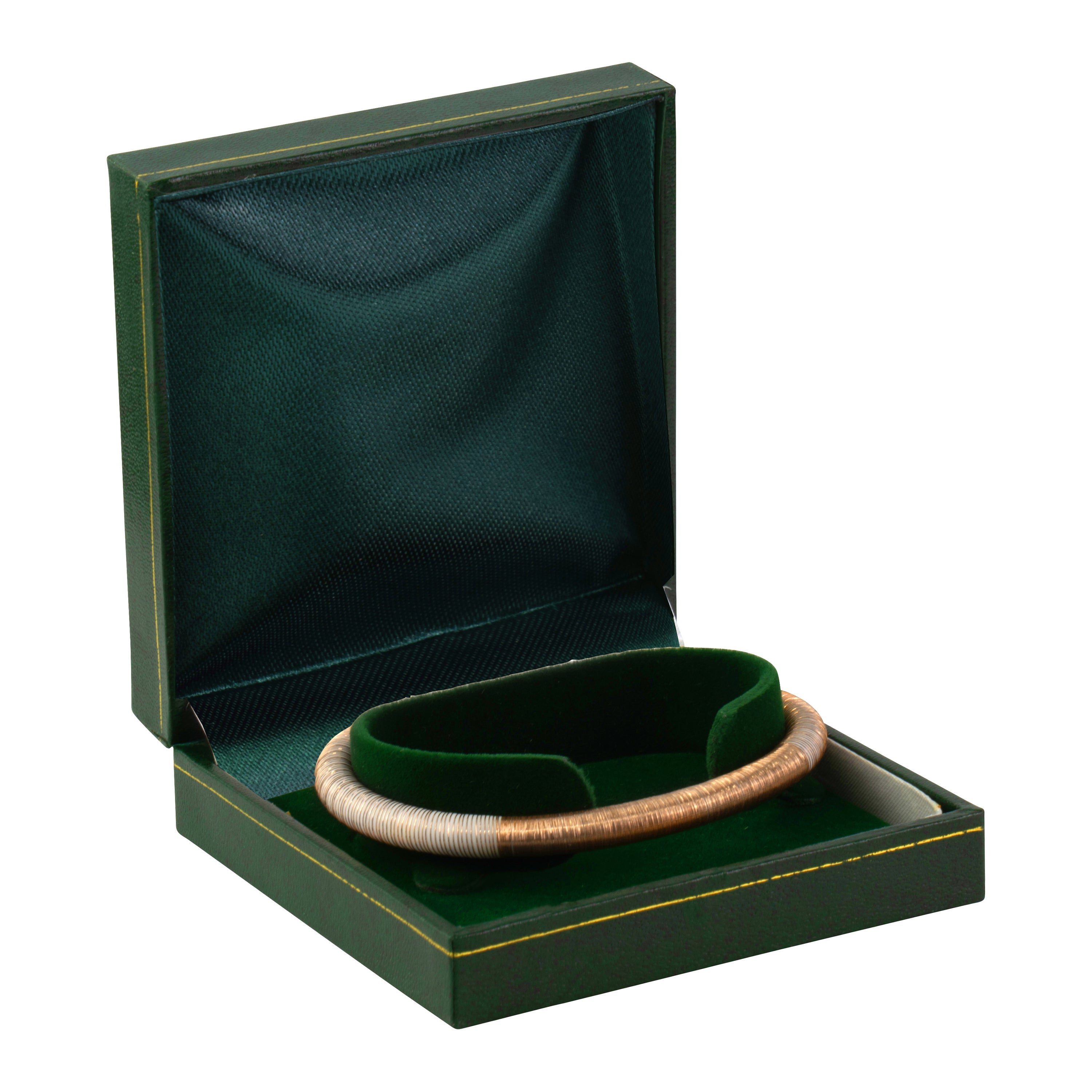 Paper Covered Bangle Box with Gold Accent