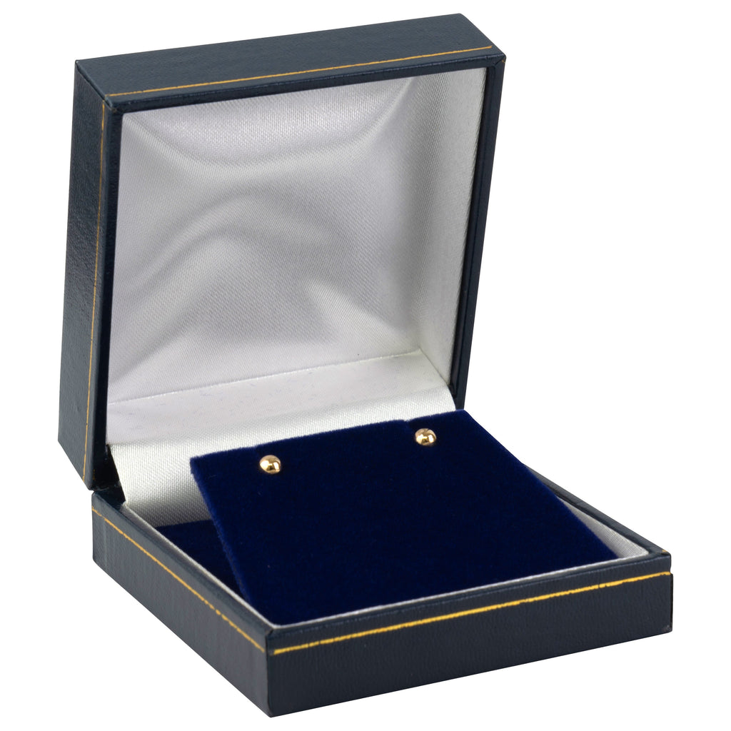 Paper Covered Clip Earring Box with Gold Accent