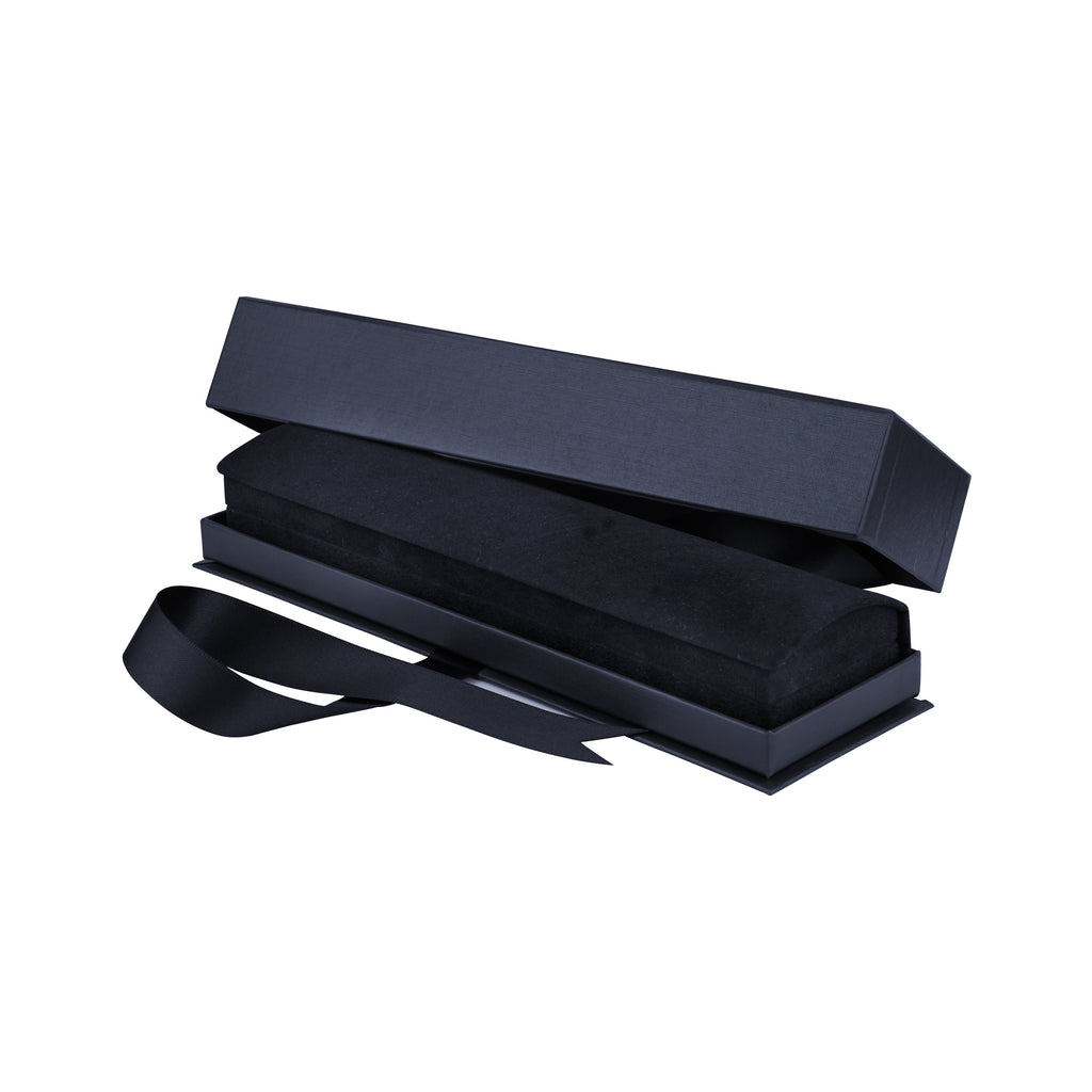 Suede Bracelet Box with Matching Interior with Ribboned Packer