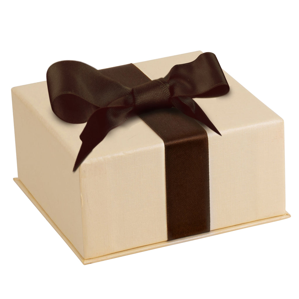 Suede French Clip Earring Box with Matching Interior with Ribboned Packer