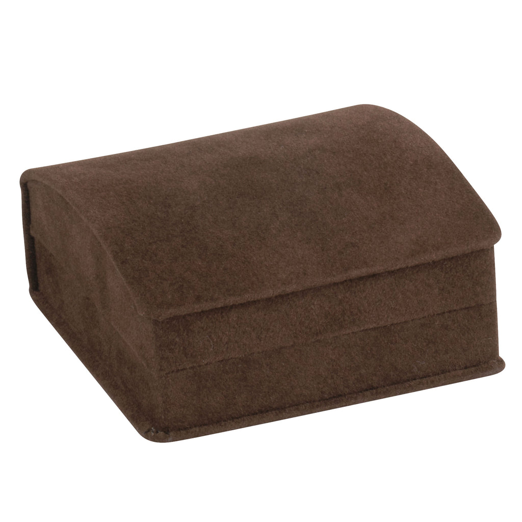 Suede French Clip Earring Box with Matching Interior with Ribboned Packer