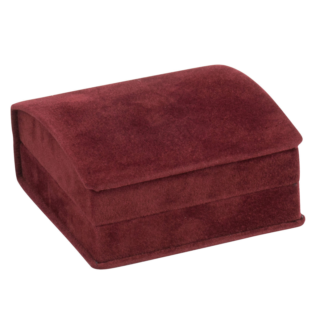 Suede French Clip Earring Box with Matching Interior with Ribboned Packer