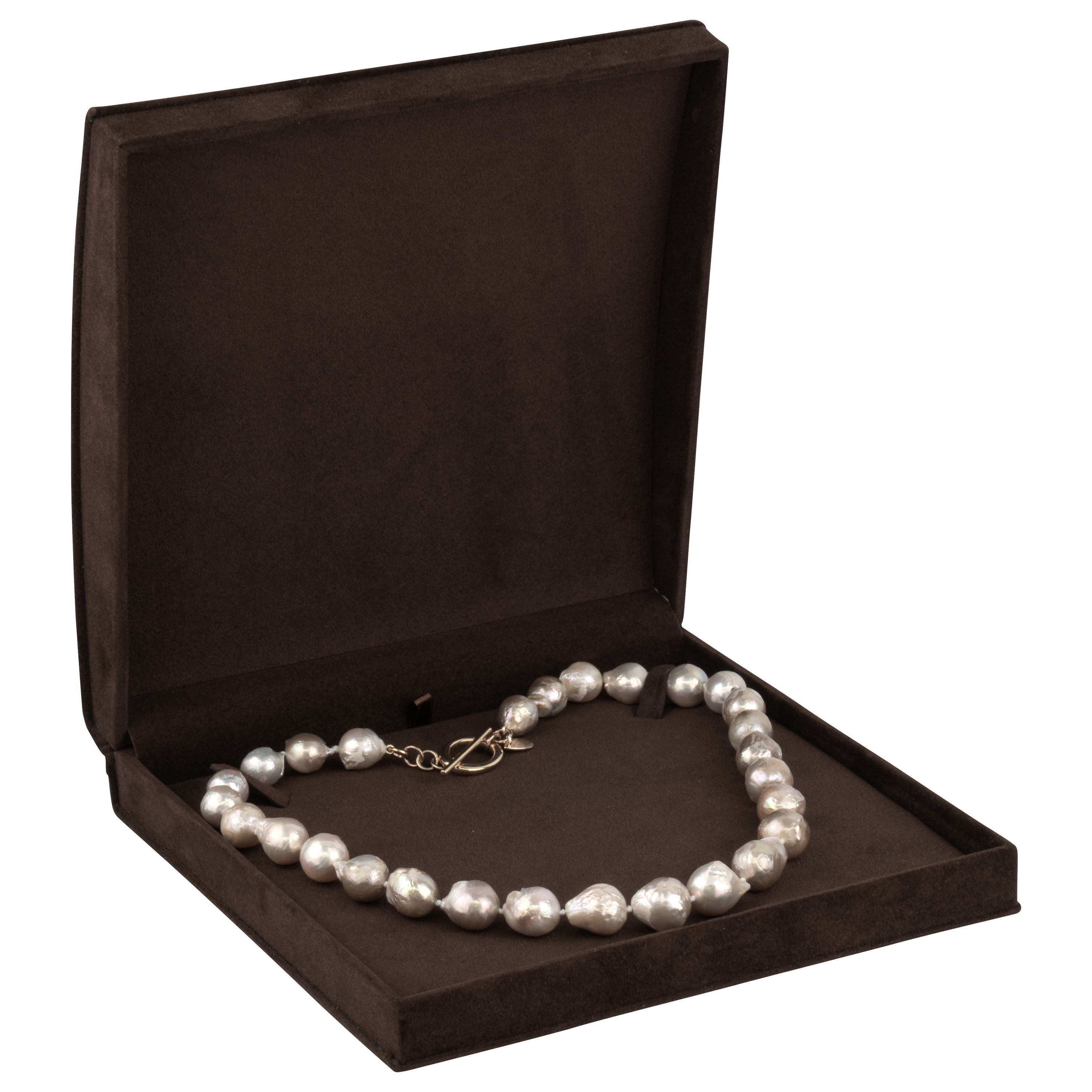 Suede Large Set Box with Matching Interior with Ribboned Packer