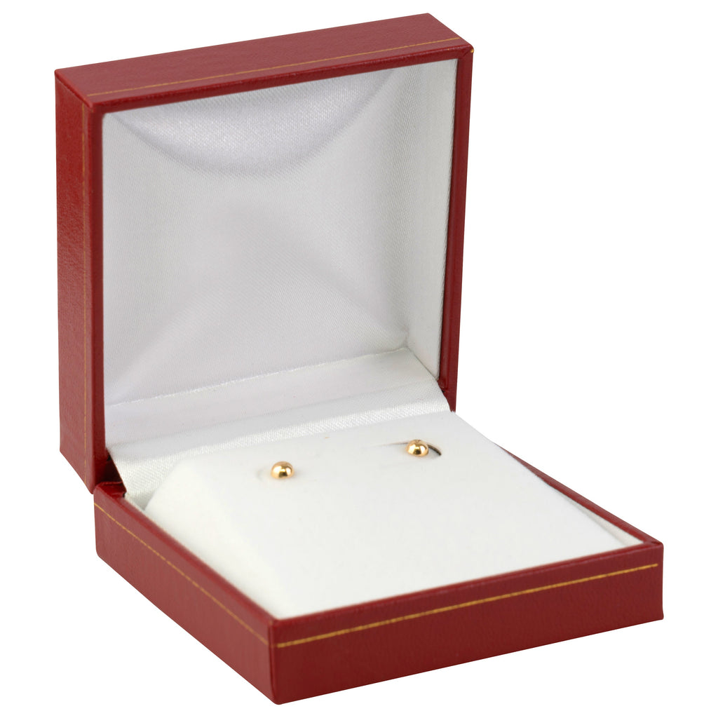Paper Covered Hoop Earring Box with Gold Accent