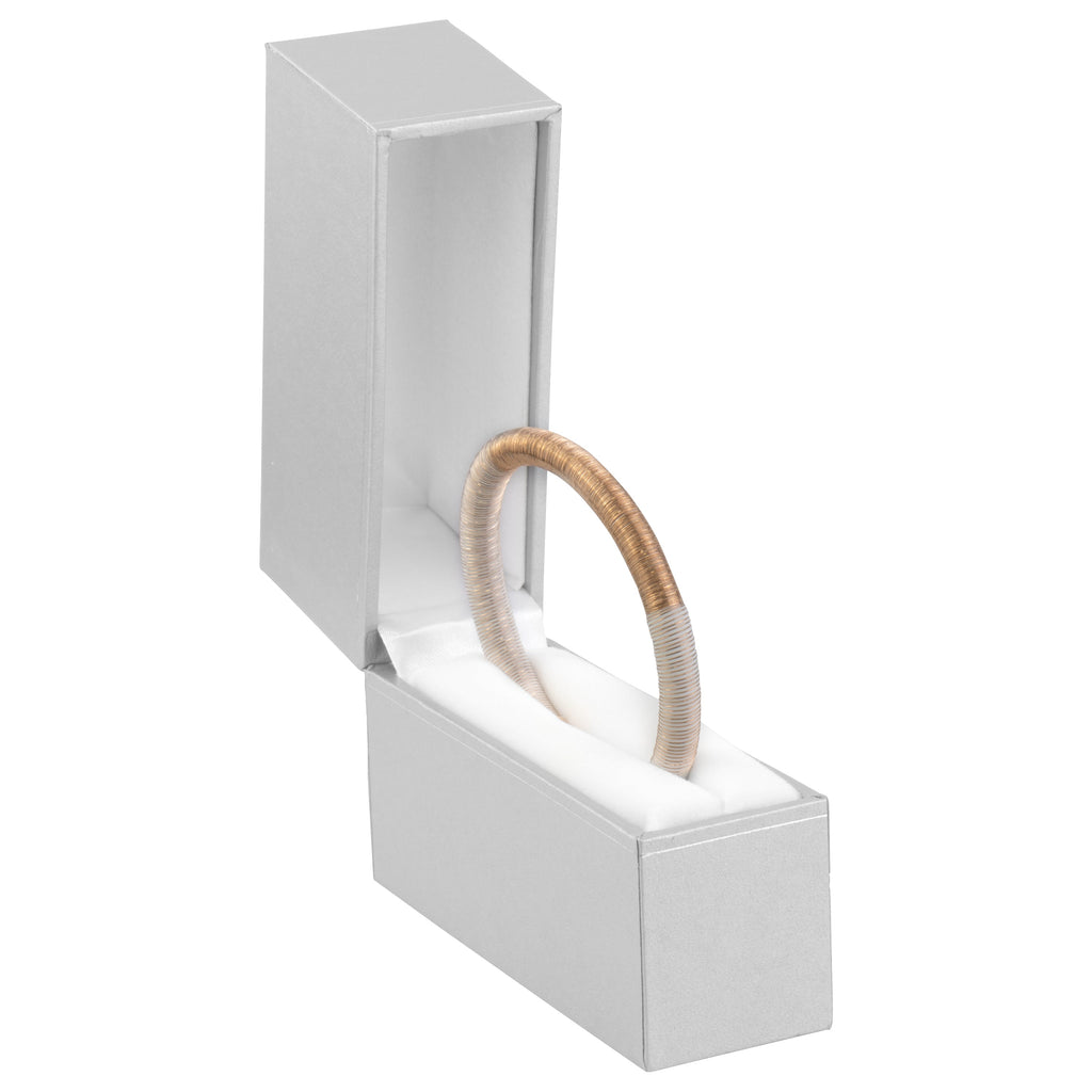 Paper Covered Standing Bangle Box with Gold Accent