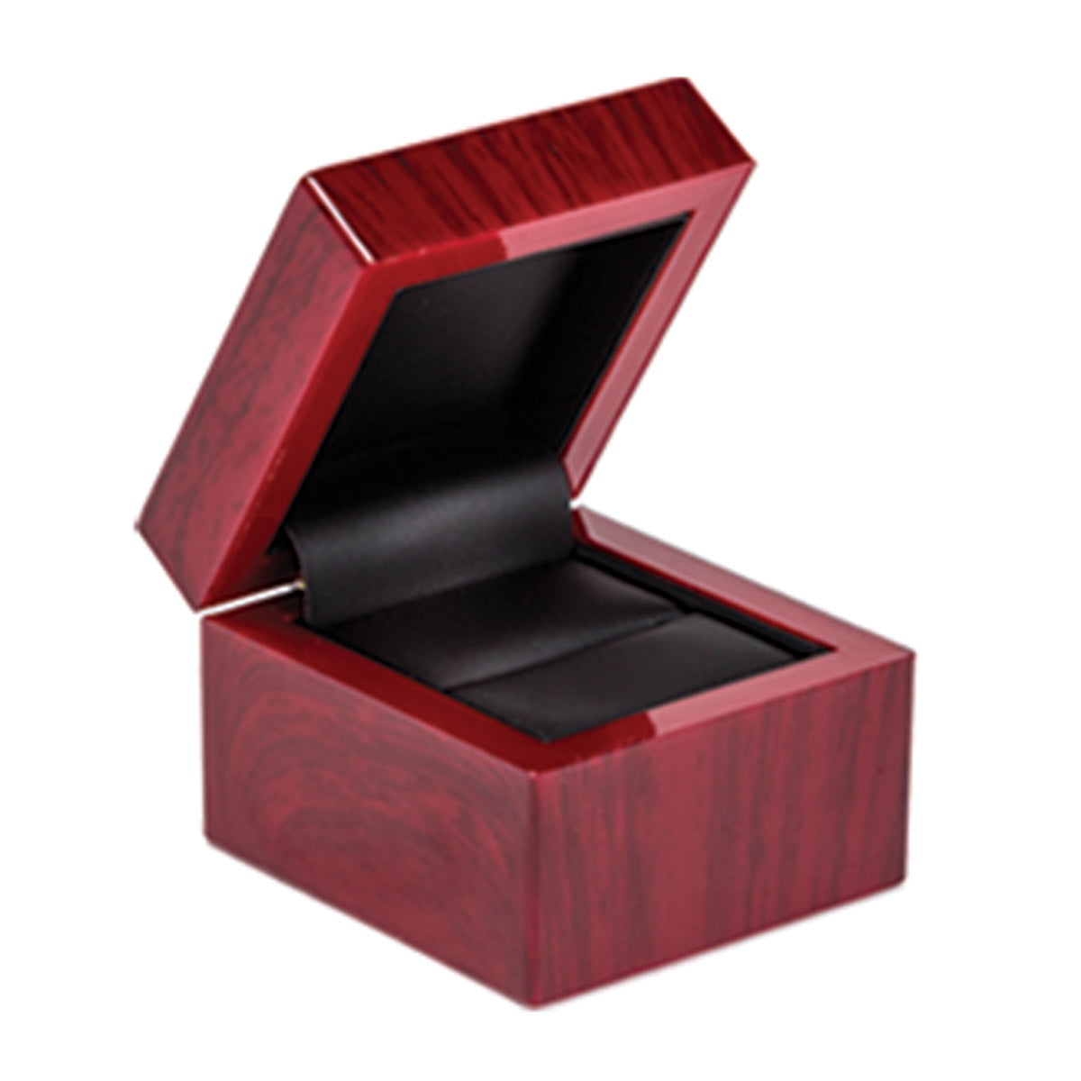 Wood Look Single Ring Box with Leatherette Interior