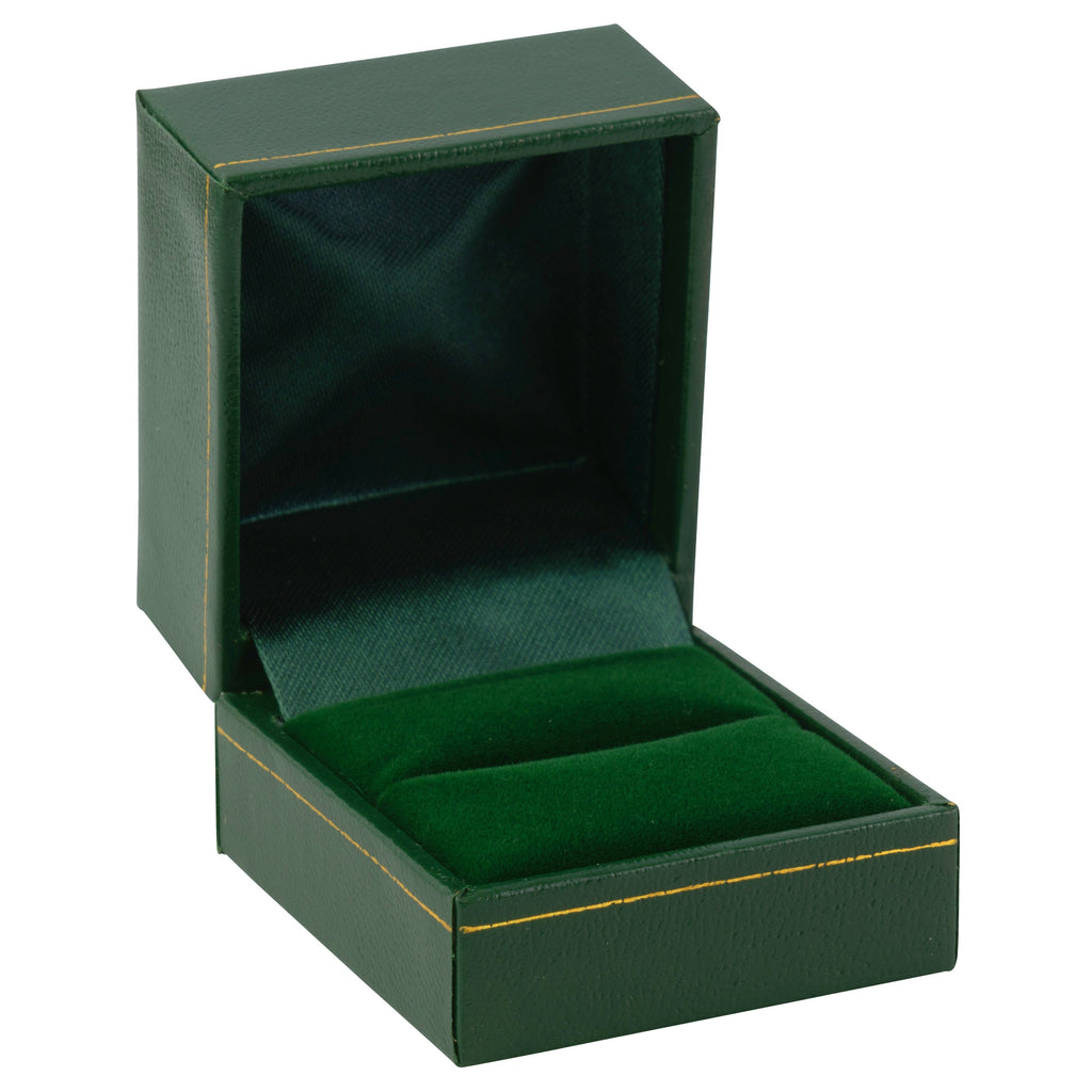 Paper Covered Single Ring Box with Gold Accent