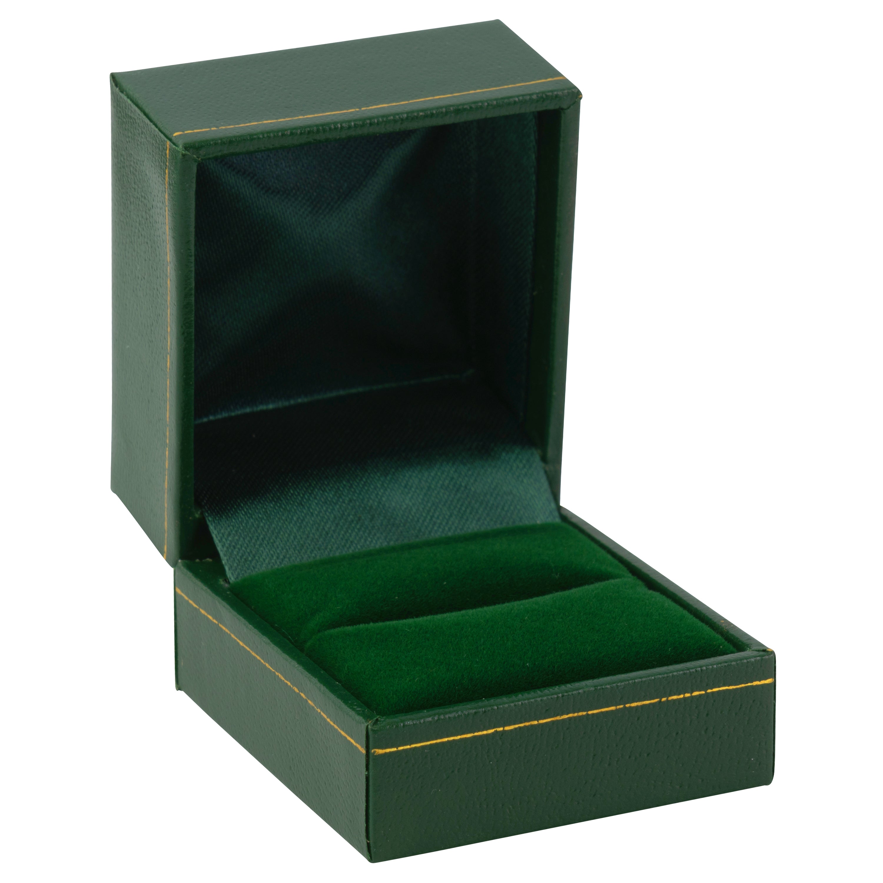 Paper Covered Single Ring Box with Gold Accent