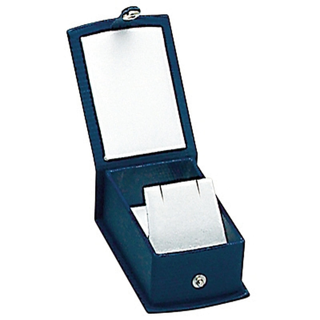 Lizard Skin Textured Leatherette Single Earring Box with White Interior