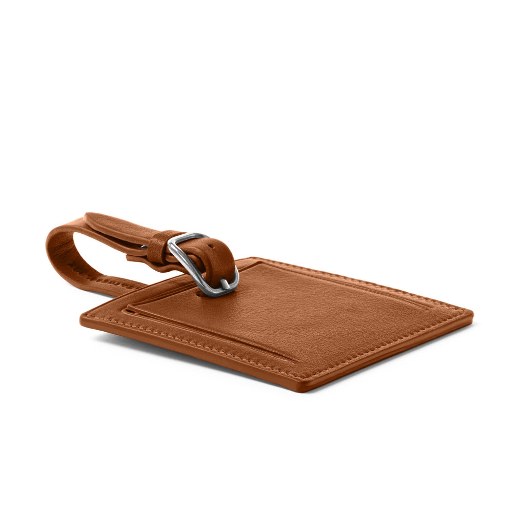 Small Square Luggage Tag Cognac