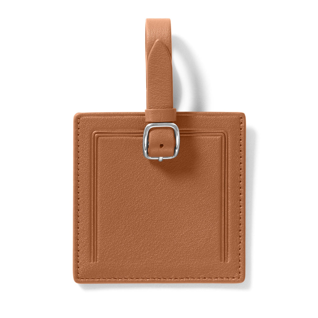 Small Square Luggage Tag Cognac