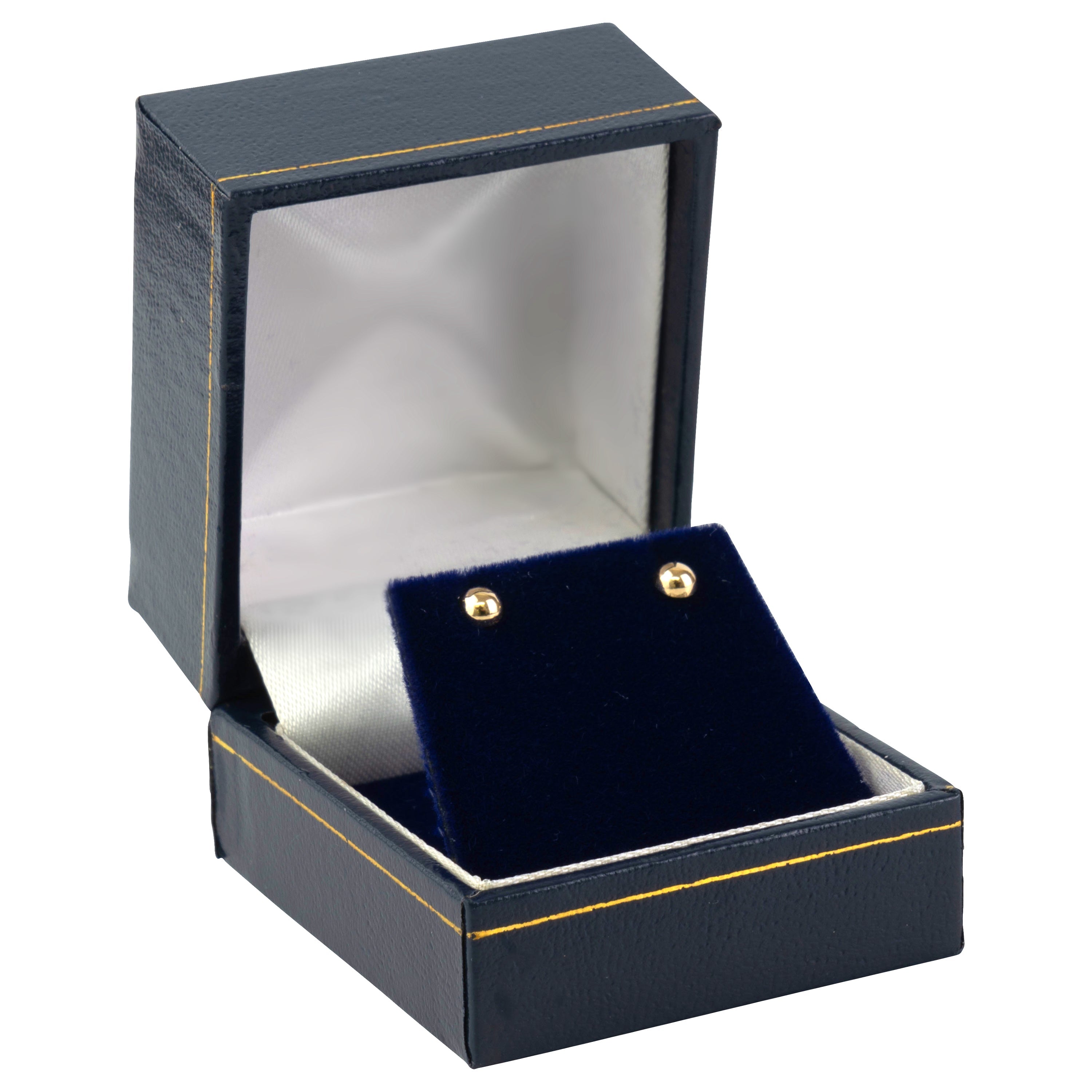 Paper Covered Single Earring Box with Gold Accent