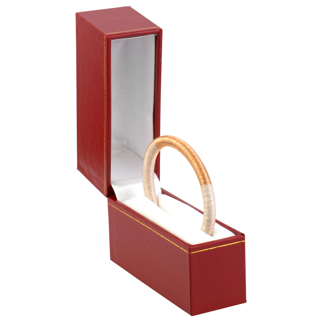 Paper Covered Standing Bangle Box with Gold Accent