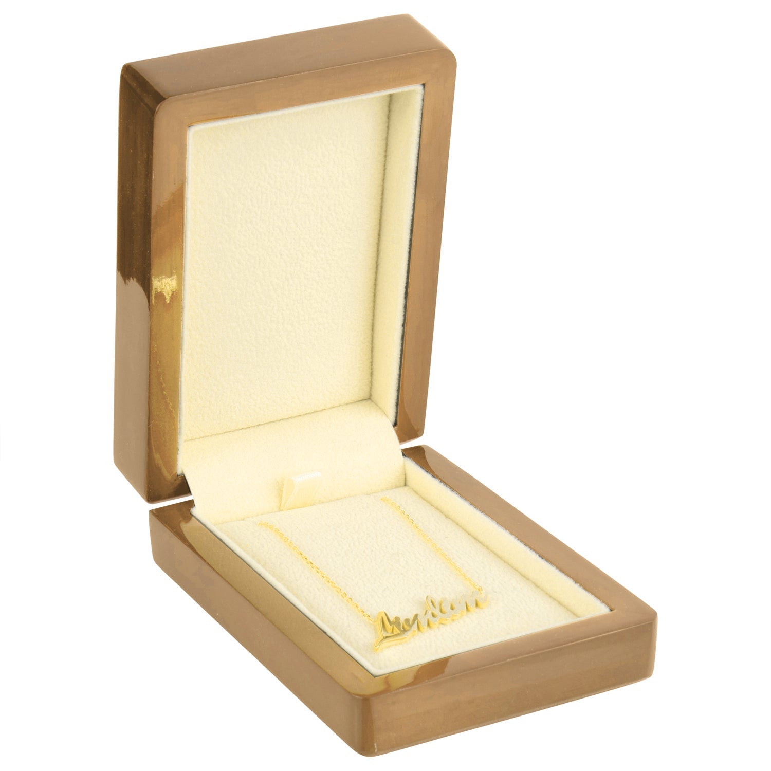 Wooden Pendant Box with Suede Insert