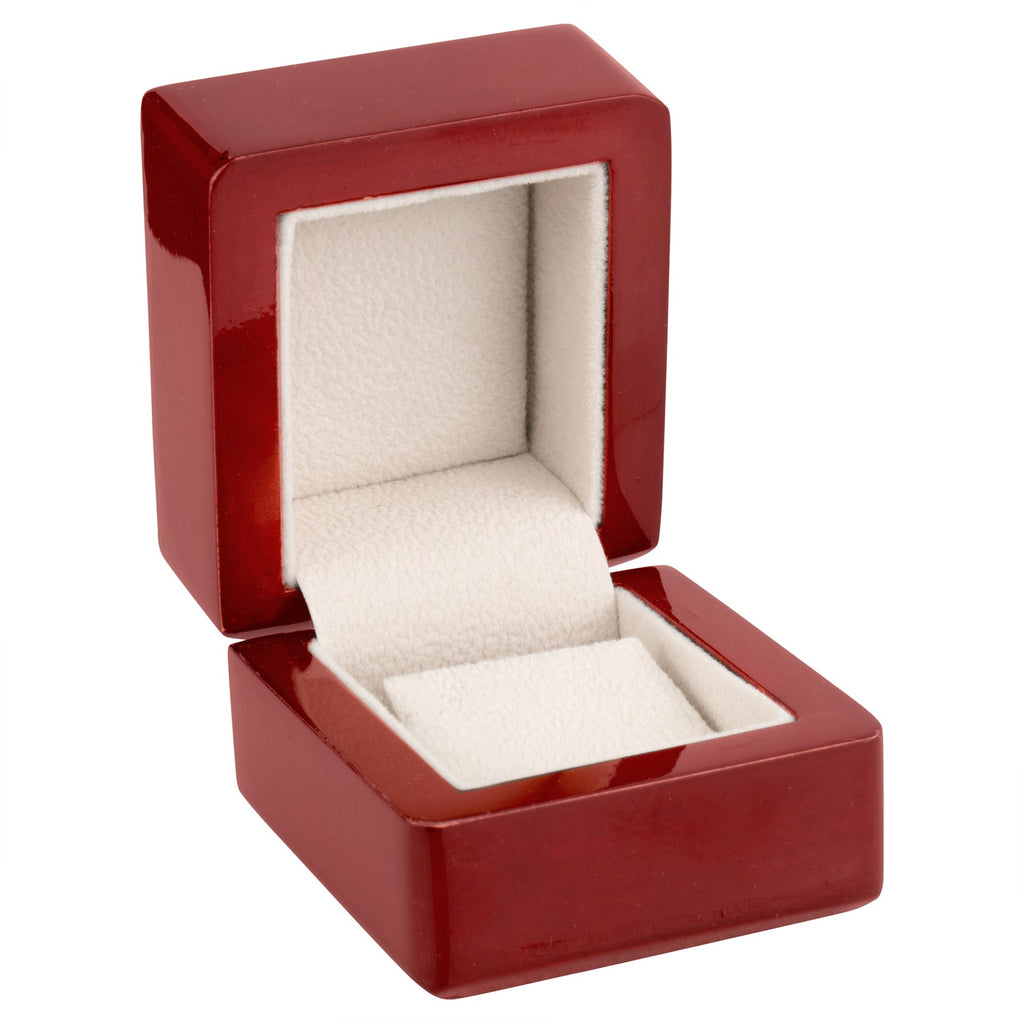 Wooden Single Earring Box with Suede Insert