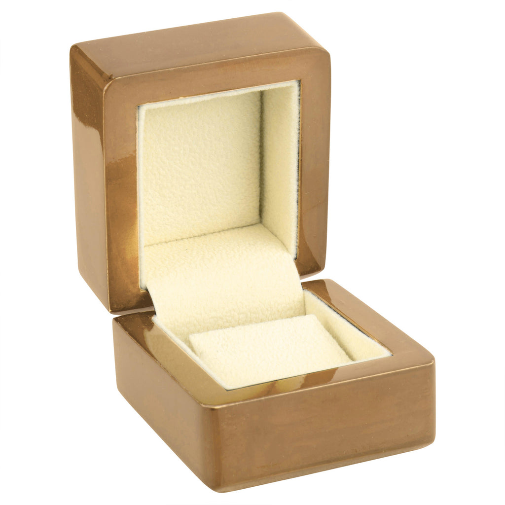 Wooden Single Earring Box with Suede Insert