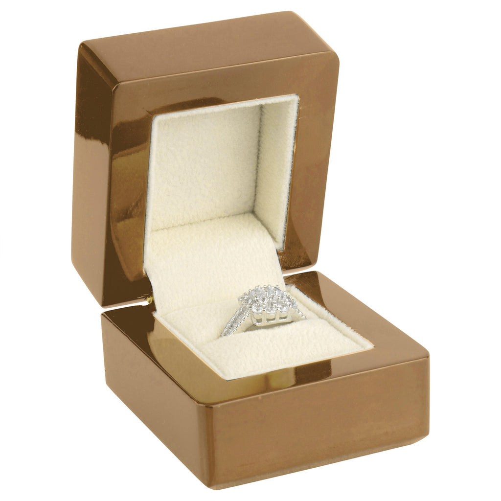 Wooden Single Ring Box with Suede Insert