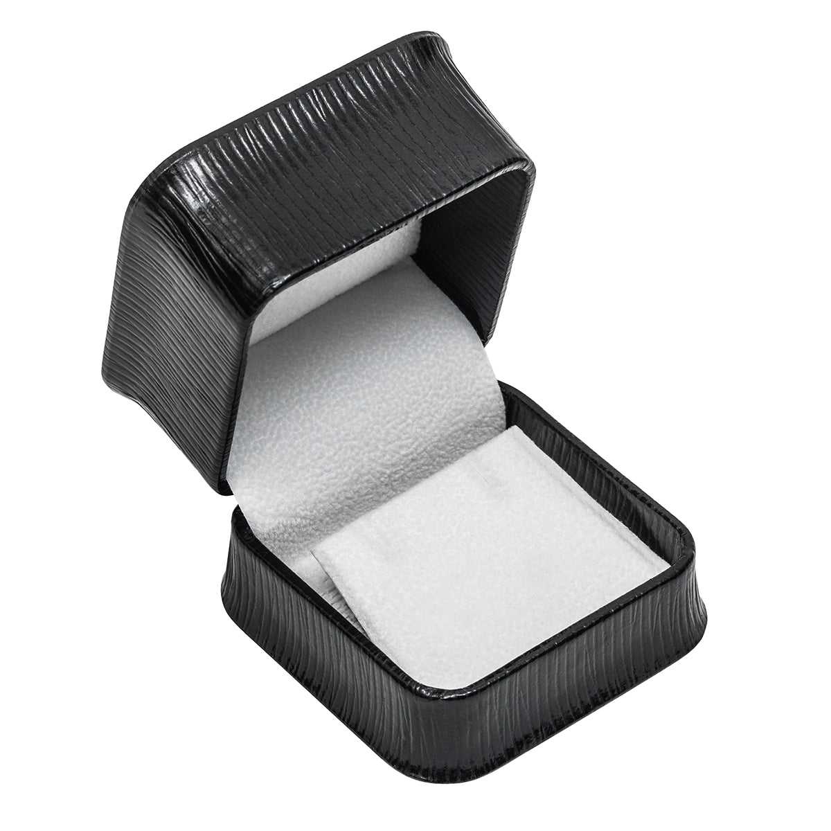 Embossed Leatherette Single Earring Box with White Velvet Interior