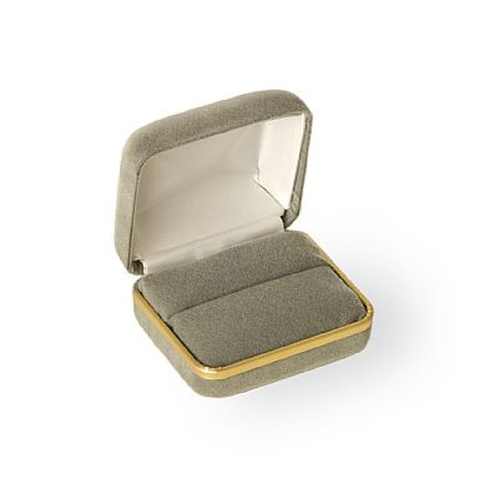 Velvet Double Ring Box with Gold Rims and Matching Insert