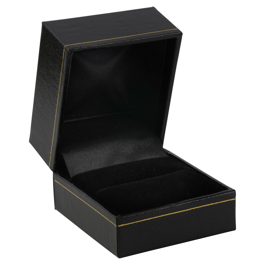 Paper Covered Single Ring Box with Gold Accent