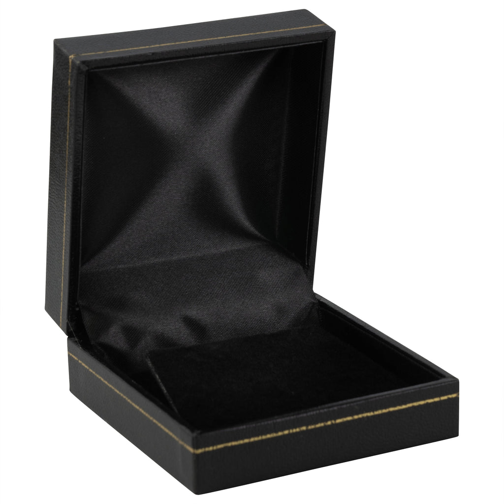 Paper Covered Clip Earring Box with Gold Accent