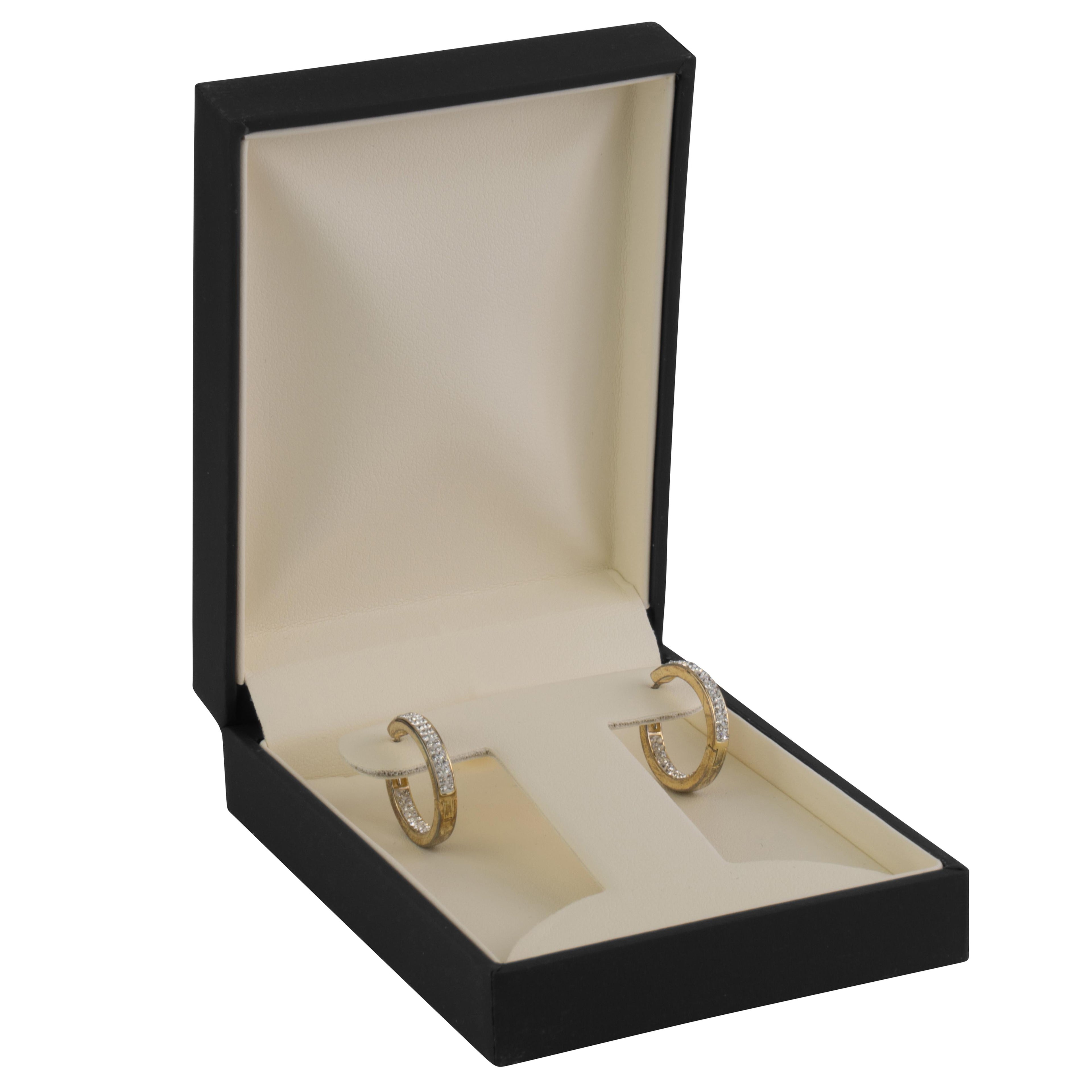 Matte Paper Covered French Clip Earring Box with Matching Moulded Sleeve