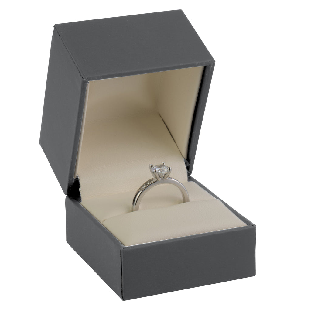 Matte Paper Covered Single Ring Box with Matching Moulded Sleeve